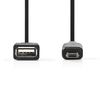 Kapall USB A kona - Micro B karl 0,2m OTG