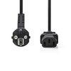 Power cable. SCHUKO angled male - IEC-320-C13 female 5.00 meters