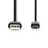 Kapall USB A karl - Micro B karl 2m svartur