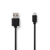 Kapall USB A karl - Micro B karl 2m svartur