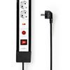 6-way power strip Schuko female with switch 3.0 meters . 1x Schuko male - 6x Schuko female PRO Surge Protected