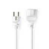 Power Extension Cable, 5 meter, H05VV-F 3G1.5 IP20, White