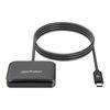 Manhattan USB-C Contact Smart Card Reader with MicroSD slot, USB Type-C Male to Contact Reader Interface and microSDXC, Supports Windows, macOS and Linux, Reads SIM Cards with Adapter, Cable 1m, Black, Three Year Warranty