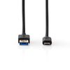 Nedis CCGW61600BK20 USB cable USB 3.2 Gen 1 (3.1 Gen 1) 2 m USB A USB C Black