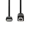 Nedis CCGB60650BK20 USB cable USB 2.0 2 m USB C USB B Black