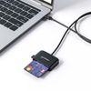 Manhattan USB-C Contact Smart Card Reader with MicroSD slot, USB Type-C Male to Contact Reader Interface and microSDXC, Supports Windows, macOS and Linux, Reads SIM Cards with Adapter, Cable 1m, Black, Three Year Warranty