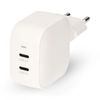 USB hleðslutæki 2-port Nedis C+C 35W GaN hvítt