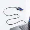 Manhattan USB-C Contact Smart Card Reader with MicroSD slot, USB Type-C Male to Contact Reader Interface and microSDXC, Supports Windows, macOS and Linux, Reads SIM Cards with Adapter, Cable 1m, Black, Three Year Warranty