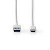 Nedis CCGW61650WT10 USB cable USB 3.2 Gen 2 (3.1 Gen 2) 1 m USB A USB C White