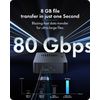 Hýsing M.2 NVMe Icybox 80Gbps USB4-C IB-1980M-80G