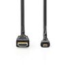 Nedis CVGL34700BK15 HDMI cable 1.5 m HDMI Type A (Standard) HDMI Type D (Micro) Black