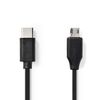 USB 2.0 C Adapter Cable. C Male - Micro B Male, 1.0 m, Black