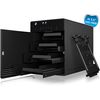 External 4-Port USB-C Case for 2.5 inch & 3.5 inch SSD and Hard Disk Drives, USB 3.1 (Type-C, Gen 2), JBOD, Fan, SATA, Aluminium