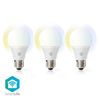 Snjallpera Nedis E27 hvít LED 806lm 9W WiFi 3-pack