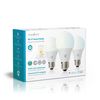 Snjallpera Nedis E27 hvít LED 806lm 9W WiFi 3-pack