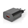 USB Wall Charger, 3.0 A, one output, QC3.0, USB-A, 18W Black