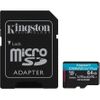 Kingston Micro SDXC Memory Card 64GB 4K Class 10, UHS-I, U3, V30, A2