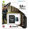 Kingston Micro SDXC Memory Card 64GB 4K Class 10, UHS-I, U3, V30, A2