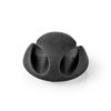Cable Clips, 6 pcs, 2 slots. Maximum cable thickness 5.3 mm, black