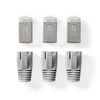 RJ45 Connector. RJ45 Pass Through Solid/Stranded FTP CAT6, Straight, Gold Plated,10 pcs PVC Black/Grey/White