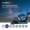 Gaming Combo Kit. 3-in-1. Headset, Mouse and Mouse Pad. Black / Blue