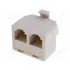 Modular splitter. RJ11 (4/6) male - 2x RJ11 (4/6) female