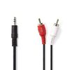 Audio cable. Jack stereo 3.5mm male 3.5mm - 2x RCA male 5.0 meters