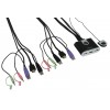 2 port USB HDMI KVM switch + audio links two HD-enabled PCs or devices to a single USB keyboard, USB mouse and HD display