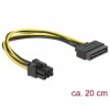 Internal power adapter cable. 15pin SATA male - 1x 6 pin PCIexpress Male 0.20 meter