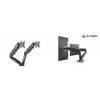 Monitor stand with table support for two monitors up to 27