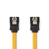 SATA 6Gb/s Data Cable, SATA 7-pin Female with Lock - SATA 7-pin Female with Lock, 0.5 m, Yellow