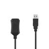 Active USB 2.0 Extension Cable, A Male - A Female, 10 m, Black