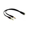 Stereo Audio Adapter 1 x 3.5 mm 4 pin Stereo jack female to 2 x 3.5 mm 3 pin Stereo jack male