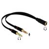 Stereo Audio Adapter 1 x 3.5 mm 4 pin Stereo jack female to 2 x 3.5 mm 3 pin Stereo jack male