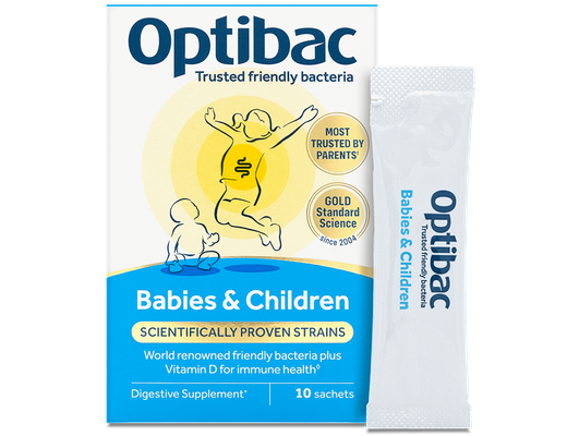 Optibac góðgerlar fyrir börn og ungabörn, 10 duft pokar