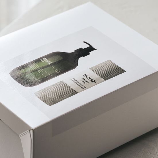 Meraki gjafasett handsápa og viskastykki