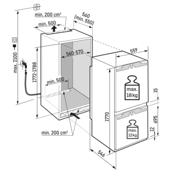 Liebherr Peak K&aelig;li og Frystisk&aacute;pur