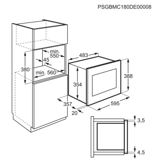 Electrolux 600 &ouml;rbylgjuofn til innbyggingar