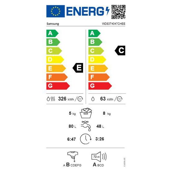Samsung EcoBubble &THORN;vottav&eacute;l me&eth; &thorn;urrkara