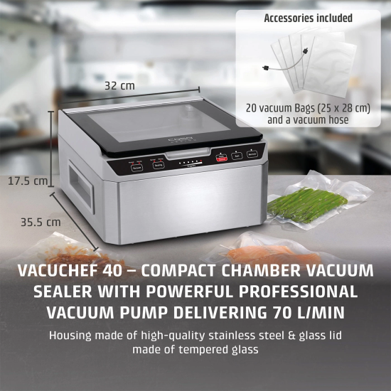 Caso VacuChef 40 vak&uacute;mp&ouml;kkunarv&eacute;l 