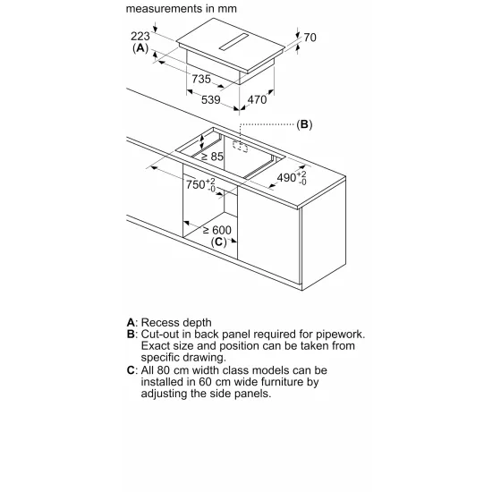 Siemens iQ700 Spanhelluborð með viftu