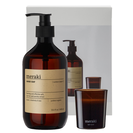 Meraki gjafasett handsápa og kerti Northern Dawn